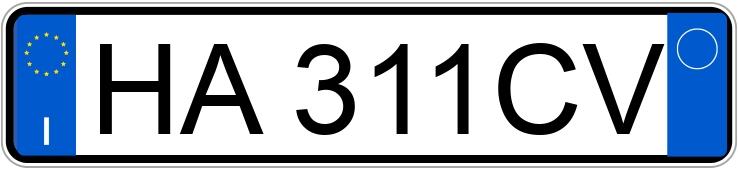 Numer rejestracyjny HA311CV posiada AUDI A3 4a serie
