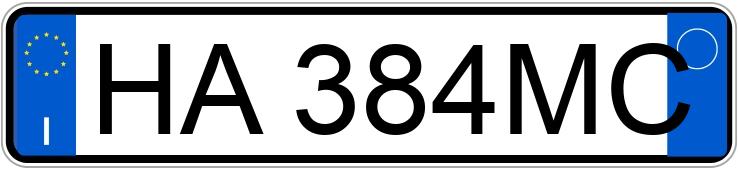 Numer rejestracyjny HA384MC posiada AUDI A1 2a serie
