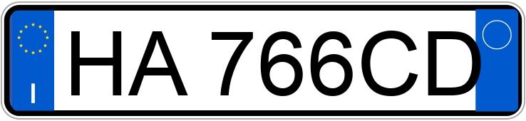 Numer rejestracyjny HA766CD posiada  