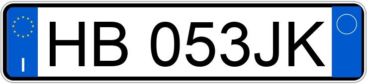 Numer rejestracyjny HB053JK posiada  