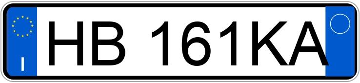 Die Registrierungsnummer HB161KA hat TESLA MODEL Y
