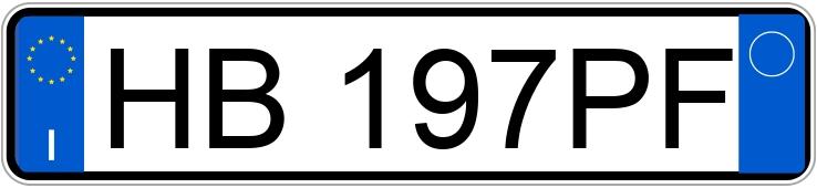 Numer rejestracyjny HB197PF posiada FERRARI Portofino