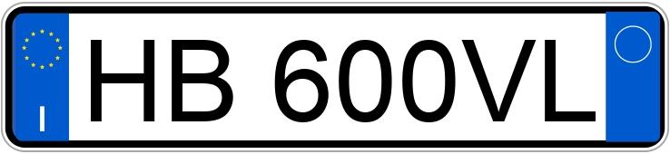 Numer rejestracyjny HB600VL posiada  