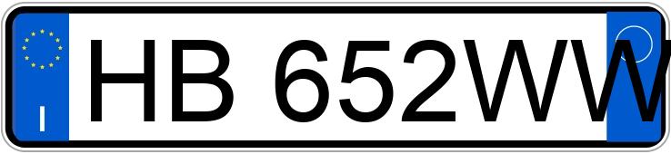 Numer rejestracyjny HB652WW posiada  