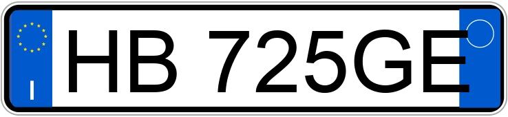 Numer rejestracyjny HB725GE posiada DR dr 6.0