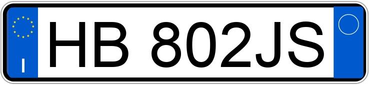 Il numero di registrazione HB802JS ha AUDI A3 SPORTBACK