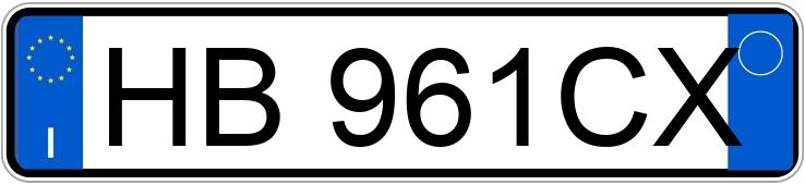 Numer rejestracyjny HB961CX posiada AUDI A3 4a serie