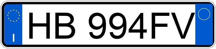 Numer rejestracyjny HB994FV posiada FIAT Panda 3a serie