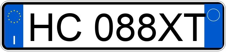 Il numero di registrazione HC088XT ha KIA PICANTO