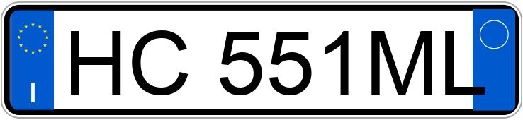 Numer rejestracyjny HC551ML posiada AUDI A3 4a serie