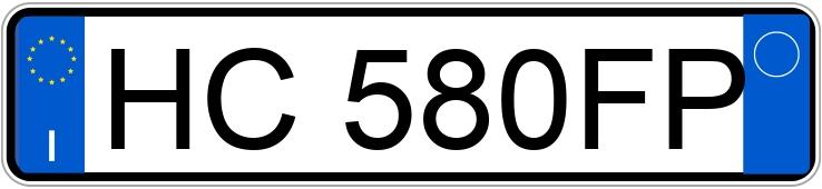 Numer rejestracyjny HC580FP posiada LANCIA Ypsilon 4a serie