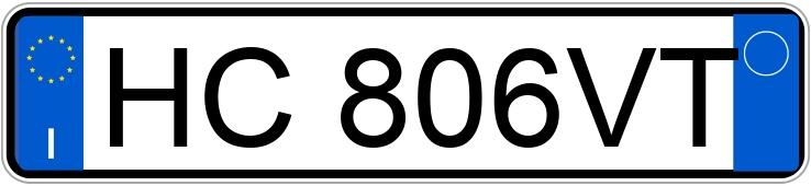 Il numero di registrazione HC806VT ha JEEP AVENGER