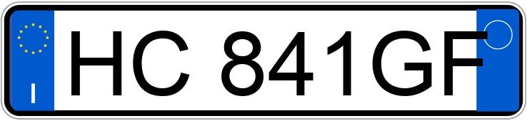 Il numero di registrazione HC841GF ha FIAT PANDA