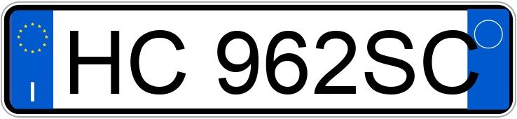 El número de registro HC962SC tiene FIAT TALENTO