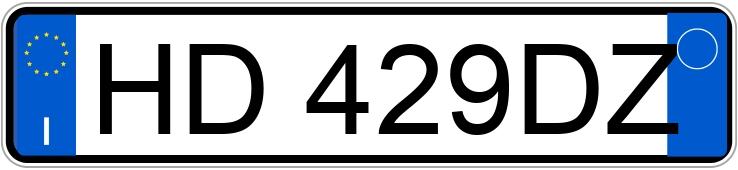 Il numero di registrazione HD429DZ ha TESLA MODEL 3