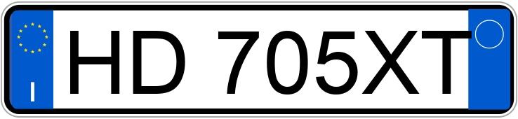 O número de registro HD705XT tem TOYOTA TOYOTA YARIS CROSS