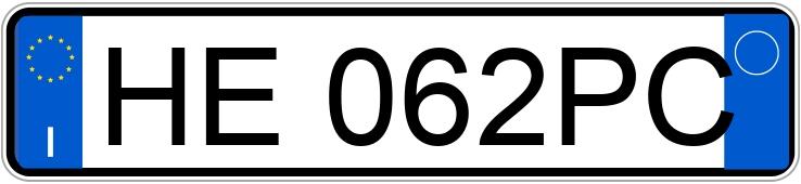 Numer rejestracyjny HE062PC posiada MG MG3