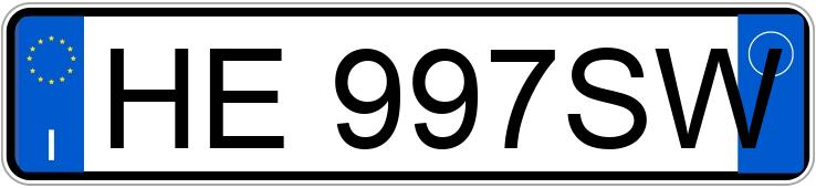 Il numero di registrazione HE997SW ha AUDI Q3 200KW TFSI E