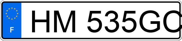 Le numéro d’enregistrement HM535GC a PEUGEOT 206