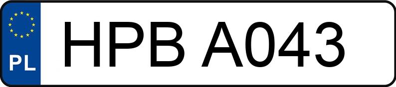 Numer rejestracyjny HPBA043 - pojazd specjalny