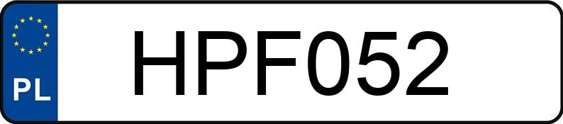 Numer rejestracyjny HPF052 - pojazd specjalny
