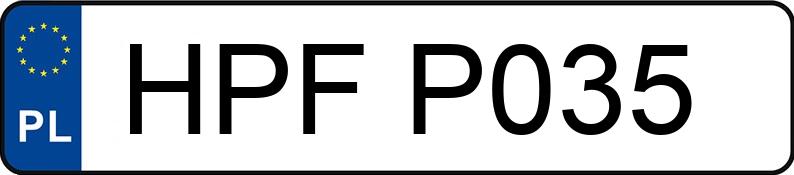 Numer rejestracyjny HPFP035 - pojazd specjalny