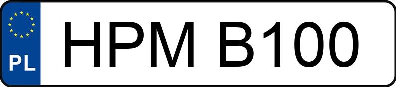 Numer rejestracyjny HPMB100 - pojazd specjalny