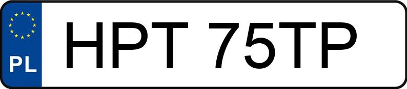 Numer rejestracyjny HPT75TP - pojazd specjalny