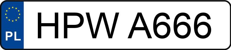 Numer rejestracyjny HPWA666 - pojazd specjalny