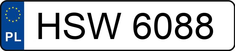Numer rejestracyjny HSW6088 - pojazd specjalny