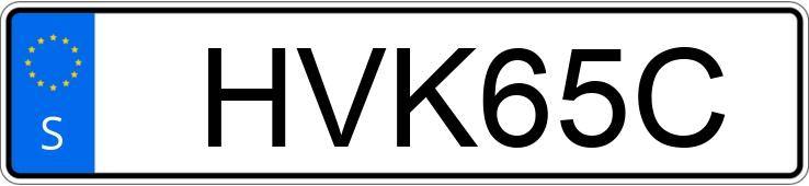 Numer rejestracyjny HVK65C posiada  