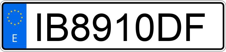 Numer rejestracyjny IB8910DF posiada PEUGEOT 206