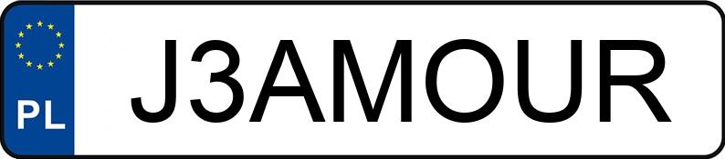 Numer rejestracyjny J3AMOUR posiada RENAULT CLIO