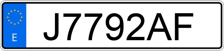 Numer rejestracyjny J7792AF posiada CITROEN XSARA