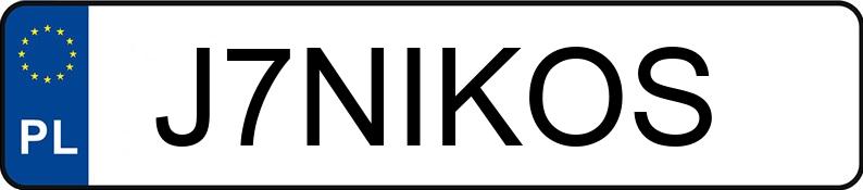 Numer rejestracyjny J7NIKOS posiada OPEL ASTRA GTC