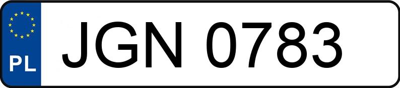 Numer rejestracyjny JGN 0783 posiada WARSZAWA 223 - JGN0783