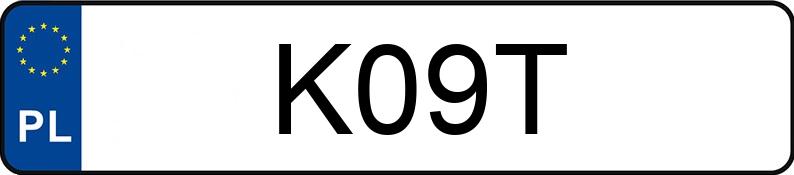 Numer rejestracyjny K09T posiada VOLKSWAGEN Passat 2.0i Kat. MR`88 GT Numer rejestracyjny K09T posiada VOLKSWAGEN Passat 2.0i Kat. MR`88 GT