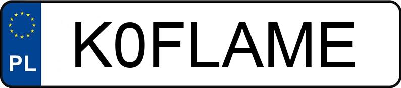 Numer rejestracyjny K0FLAME posiada LEXUS IS 300 MR`99 E3 Classic