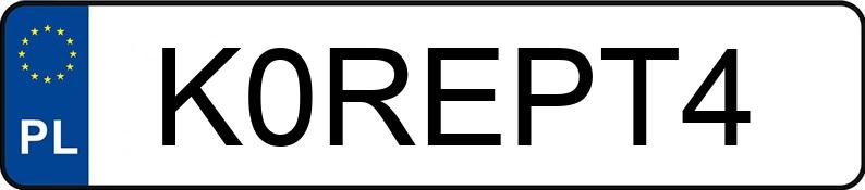 Numer rejestracyjny K0REPT4 posiada FORD FOCUS ST