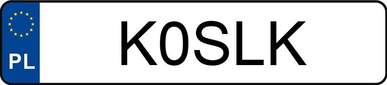 Numer rejestracyjny K0SLK posiada MERCEDES-BENZ SLK 200 Kat. MR`96 170 SLK 200 Kat. MR`96 170