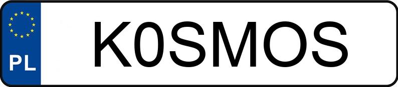 Numer rejestracyjny K0SMOS posiada LEXUS IS F MR`06 E4 IS F MR`06 E4