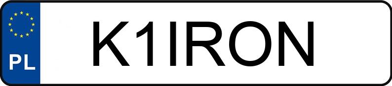 Numer rejestracyjny K1IRON posiada MITSUBISHI LANCER EVOLUTION