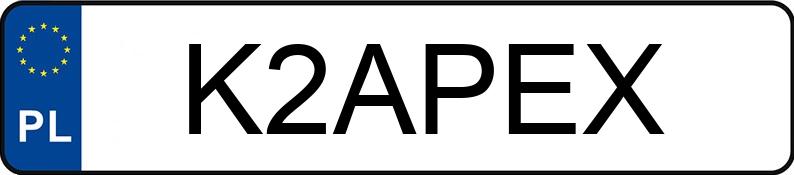 Numer rejestracyjny K2APEX posiada LAND ROVER Range Rover Evoque 2.0 Diesel MHEV MR`24 E6d Dynamic HSE