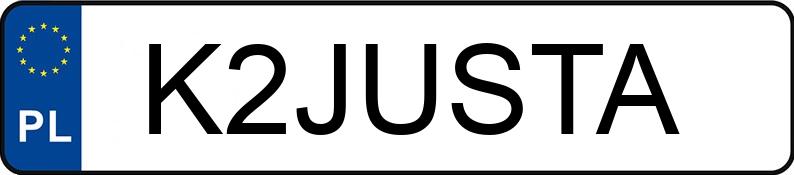 Numer rejestracyjny K2JUSTA posiada SUBARU CROSSTREK