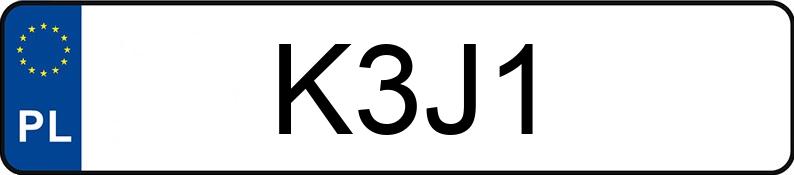 Numer rejestracyjny K3J1 posiada HONDA CIVIC