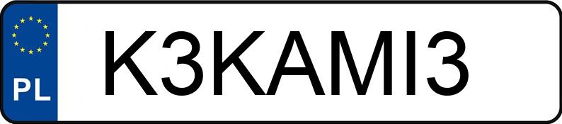 Numer rejestracyjny K3KAMI3 posiada BMW 318i Kat. E30 s