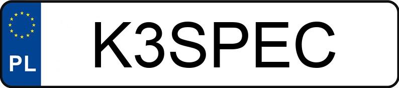 Numer rejestracyjny K3SPEC posiada TOYOTA TOYOTA C-HR Numer rejestracyjny K3SPEC posiada TOYOTA TOYOTA C-HR