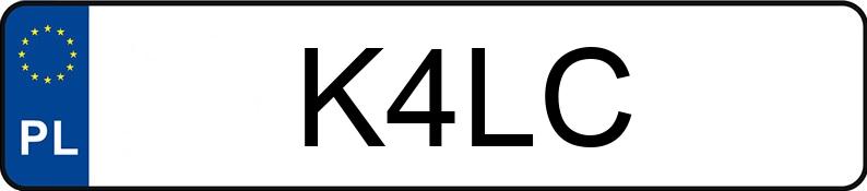 Numer rejestracyjny K4LC posiada MITSUBISHI ECLIPSE 2.0