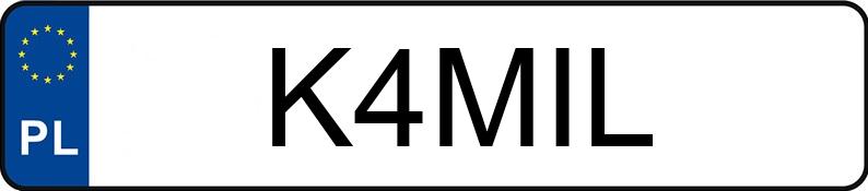 Numer rejestracyjny K4MIL posiada BMW 435i Coupe MR`13 E5 F32 M Sport