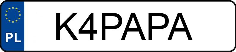 Numer rejestracyjny K4PAPA posiada MERCEDES-BENZ SLK 230 Kat. MR`96 170 Kompressor